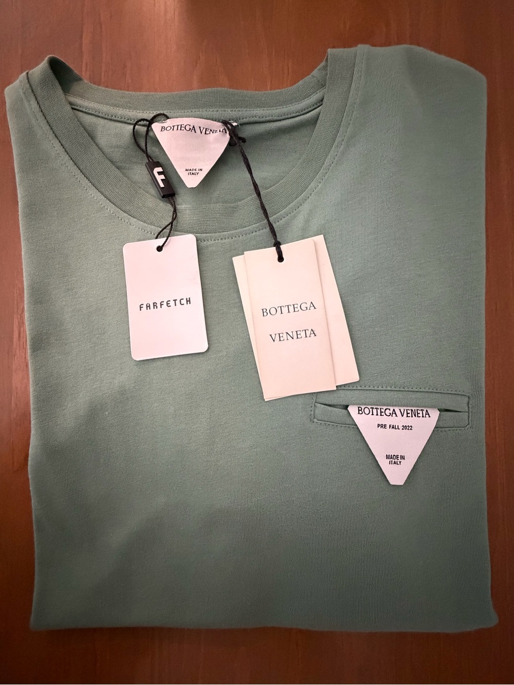 Bottega Veneta Sage Green Cotton T-shirt